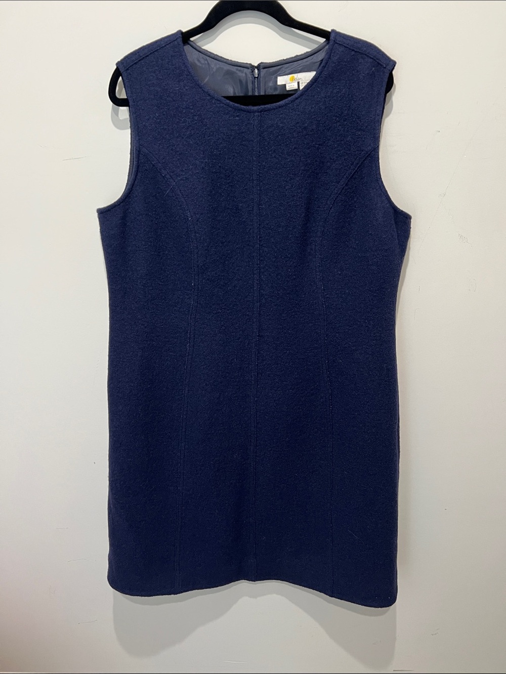 Boden Classic Navy Sleeveless Wool Shift Dress